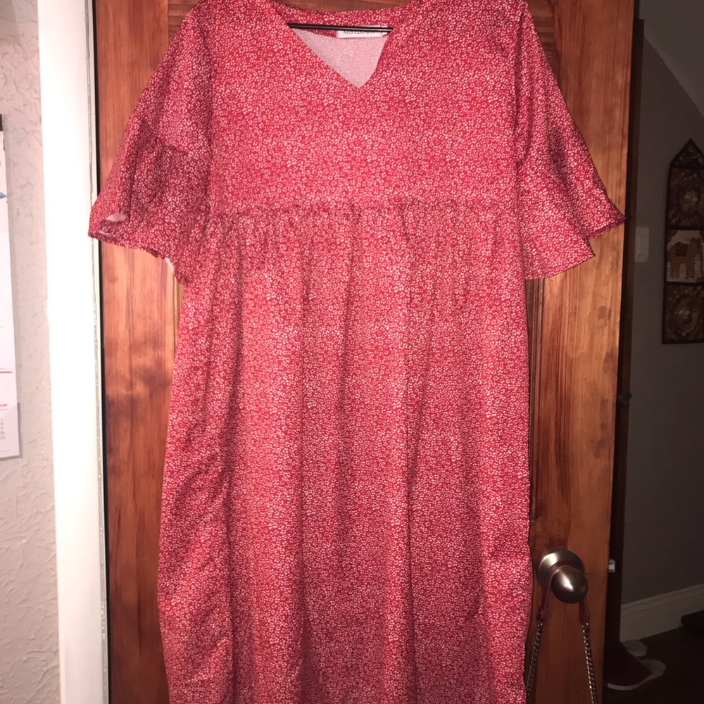 Red knee length dress